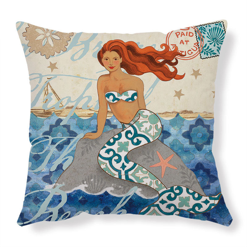 Covers Sea Printed Throw Pillow Cases