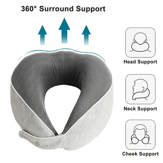 U Shaped Memory Foam Travel Pillow Neck Support Soft Head Rest Car Plane Cushion