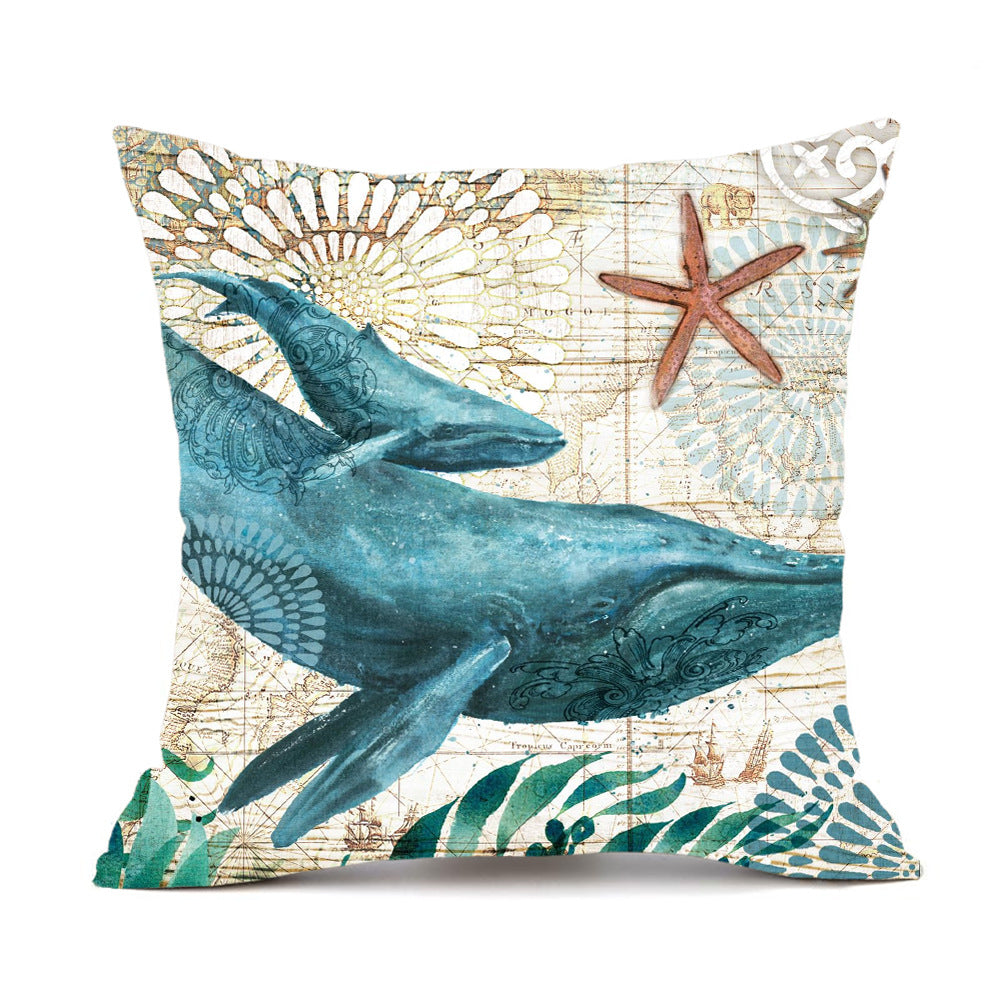 Covers Sea Printed Throw Pillow Cases