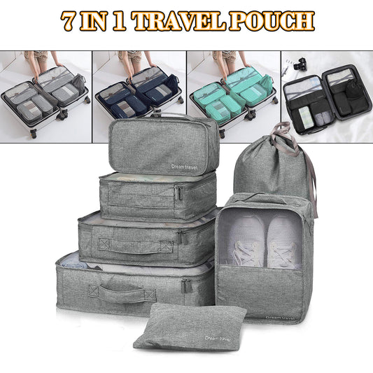 7pcs Packing Cubes for Luggage/Storage- Organiser for Travel and Suitcase