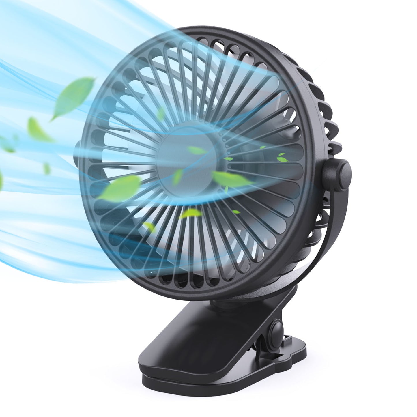 Portable Clip On 3 Speed Rechargeable Mini Table Fan, for Home Office Travel Outdoor