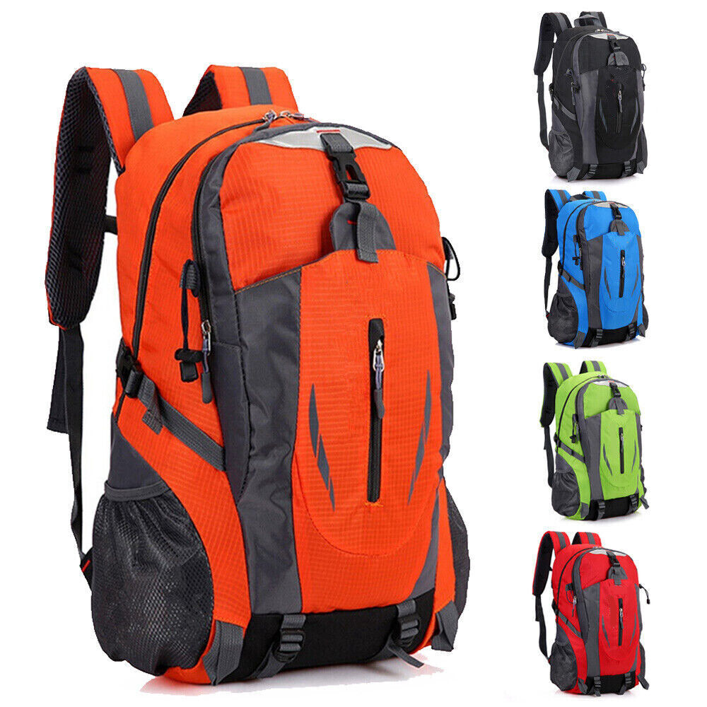 40L Waterproof Large Backpack Camping Hiking Walking Outdoor Travel Rucksack Random Color