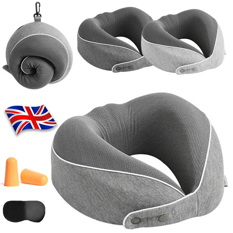 U Shaped Memory Foam Travel Pillow Neck Support Soft Head Rest Car Plane Cushion