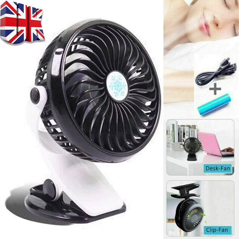 USB Battery Oscillating Clip On Fan Desk Baby Stroller Portable Air Cooling Fans