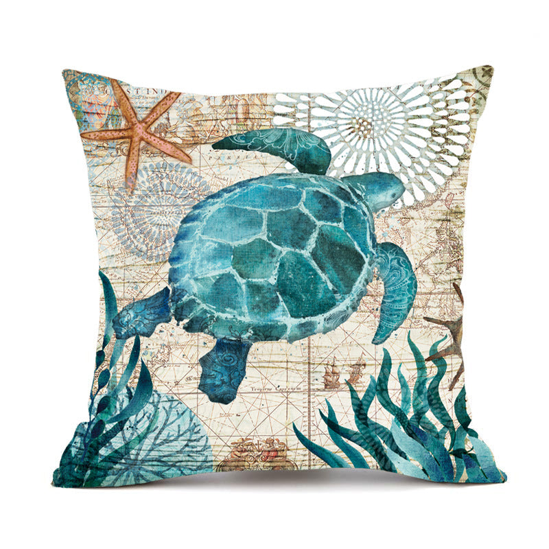 Covers Sea Printed Throw Pillow Cases