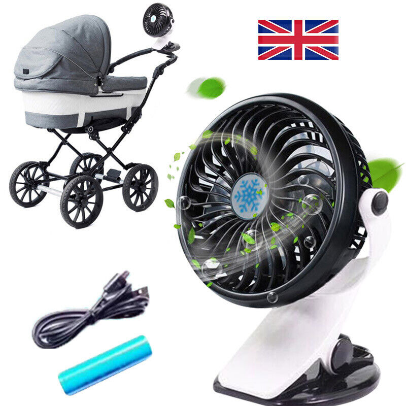 USB Battery Oscillating Clip On Fan Desk Baby Stroller Portable Air Cooling Fans