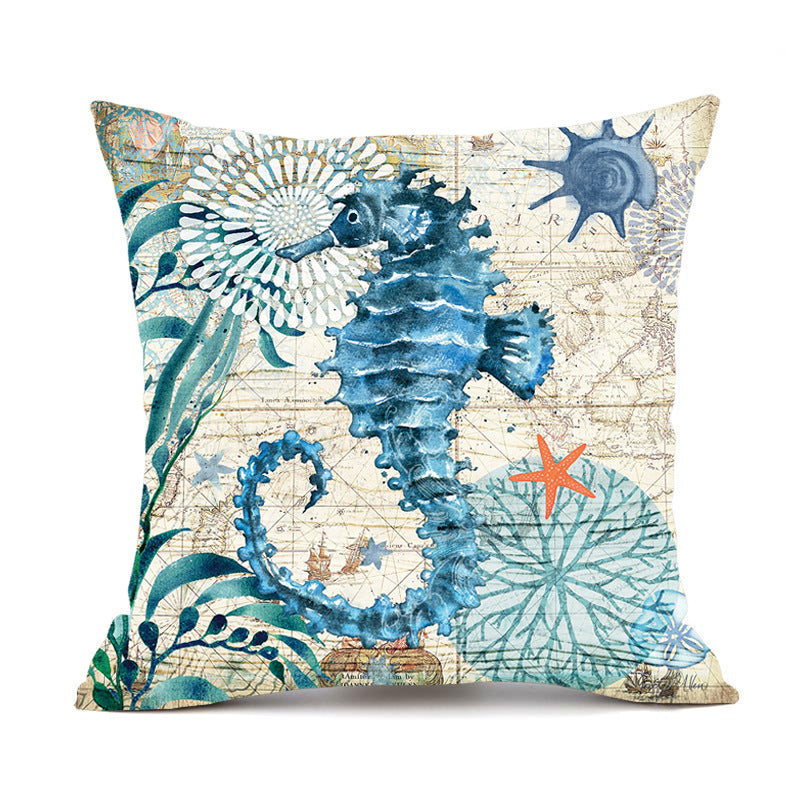 Covers Sea Printed Throw Pillow Cases