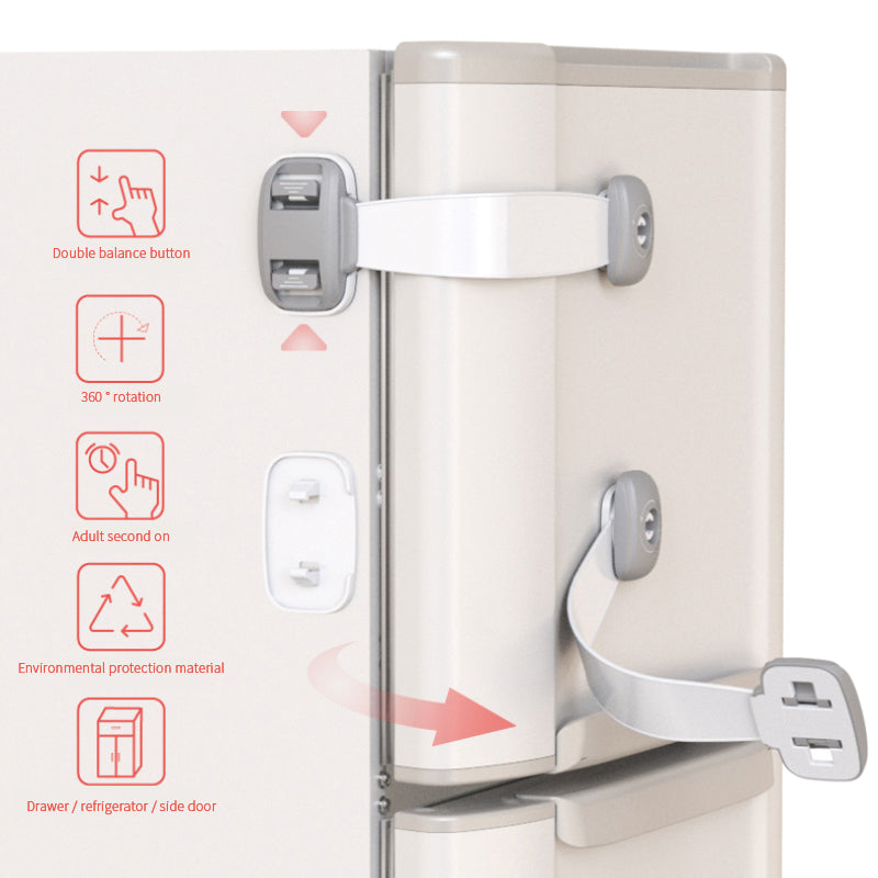 Home and Baby Safety Protection Locks and Latches Anti-Clip for Doors, closets and cabinets