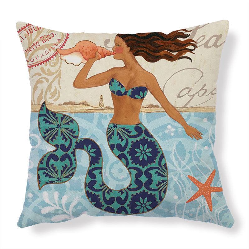 Covers Sea Printed Throw Pillow Cases