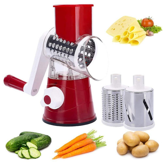 3-in-1 Rotary Food Slicer Chopper Cheese Grater Fruit Vegetable Shredder Cutter