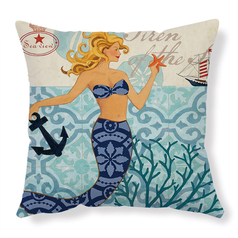 Covers Sea Printed Throw Pillow Cases