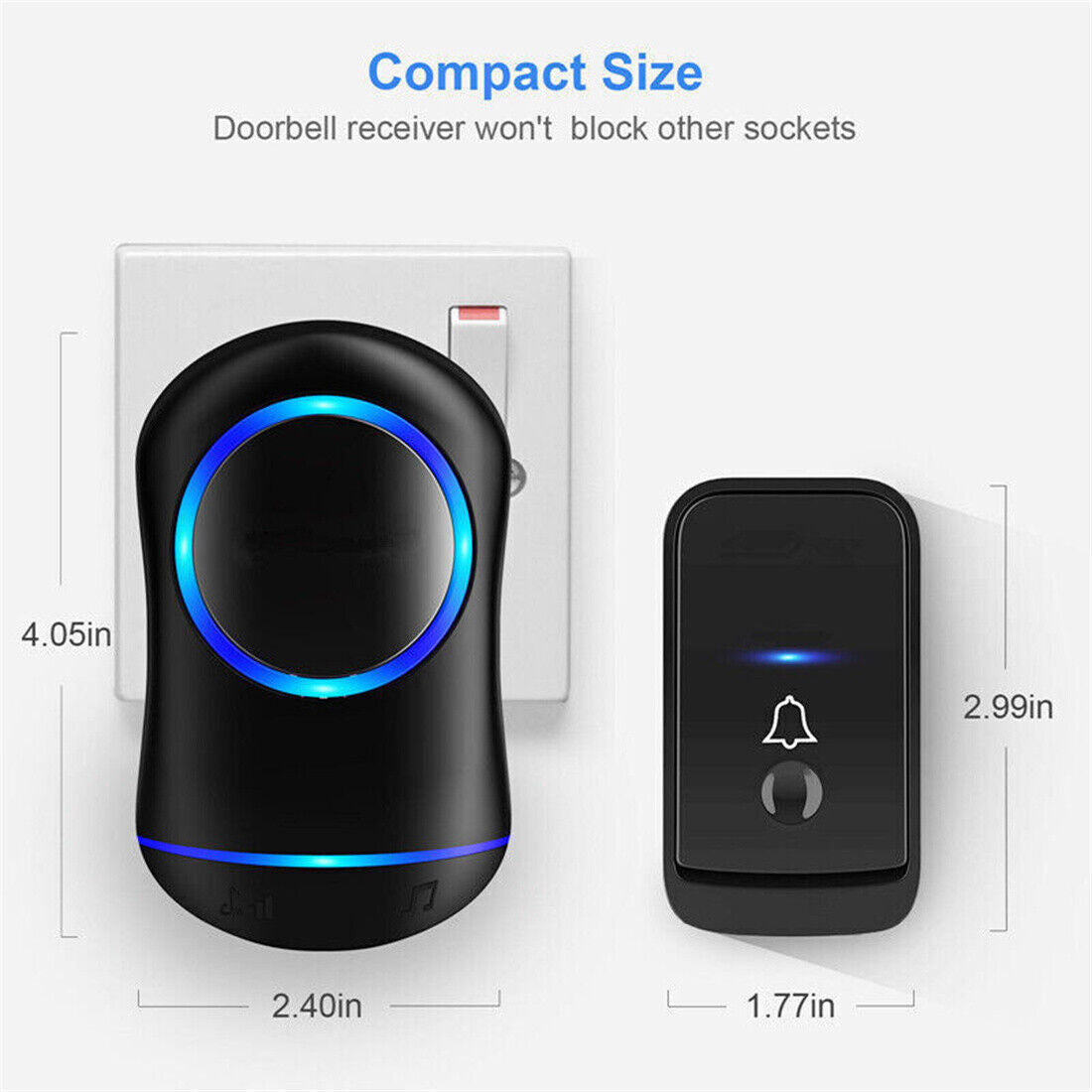 Wireless Waterproof Long Range Plug In Cordless Doorbell