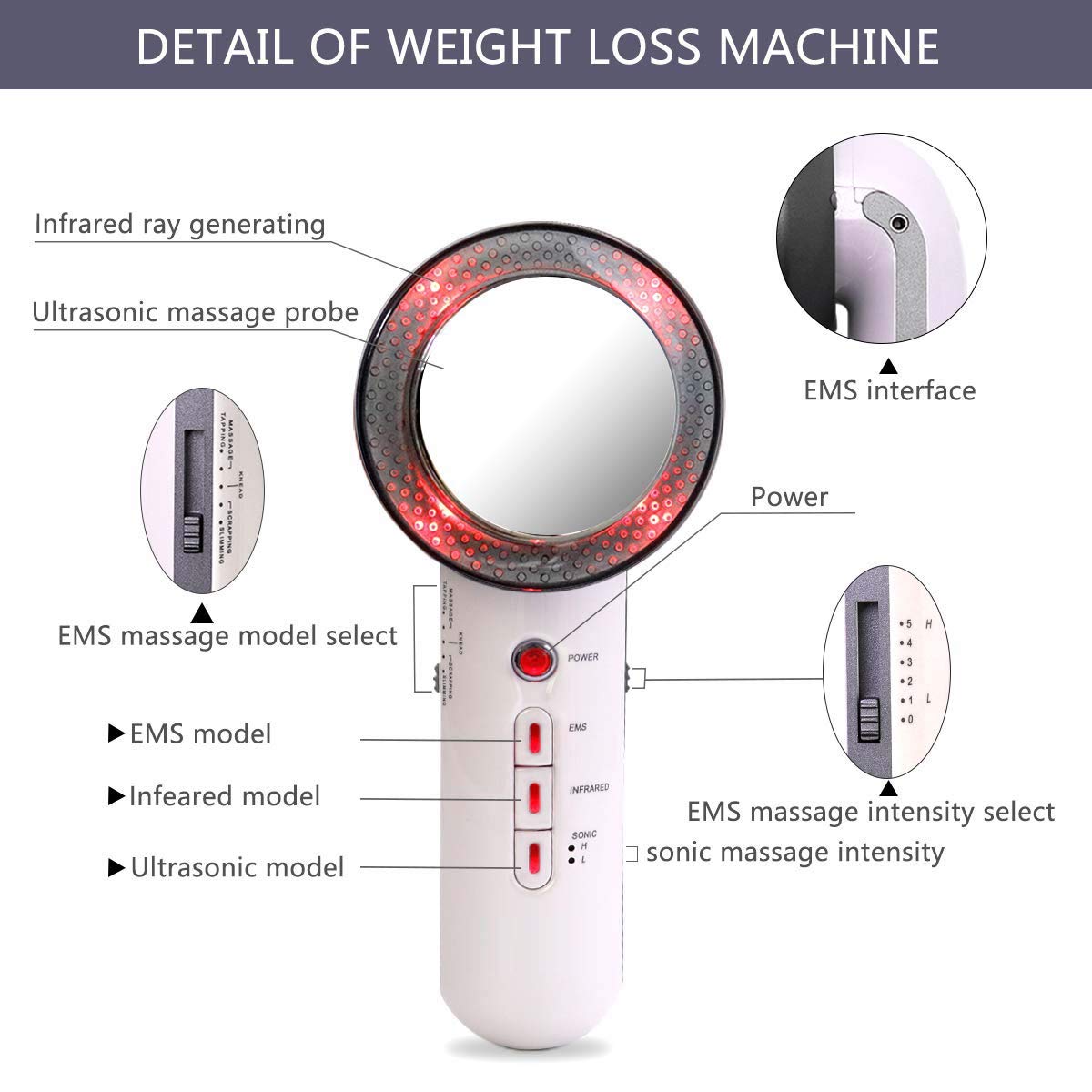 3 in 1 Body Slimming Ultrasound Cavitation Infrared Fat Burner Galvanic Infrared Ultrasonic Therapy