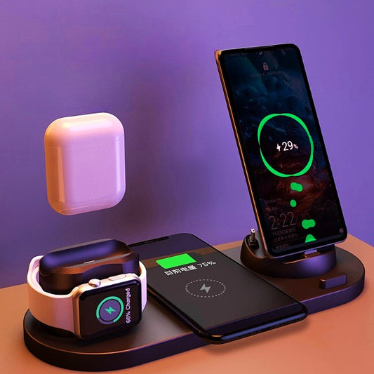 Wireless Charger For IPhone Watch Pods 6 In 1 Charging Dock Station